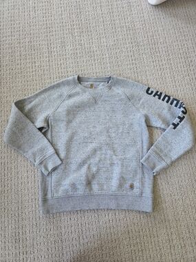 Carhartt Gray Crewneck Sweatshirt with Sleeve Logo